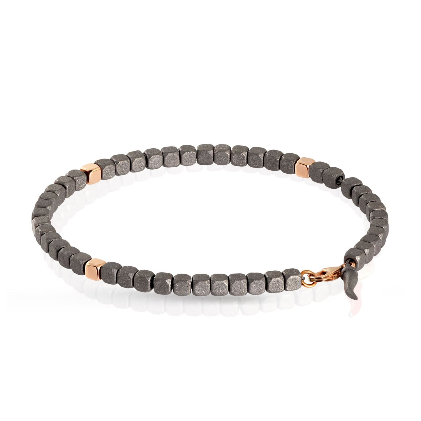 Mano J BRACCIALE CUBI IN TITANIO E IN ORO ROSSO 9K