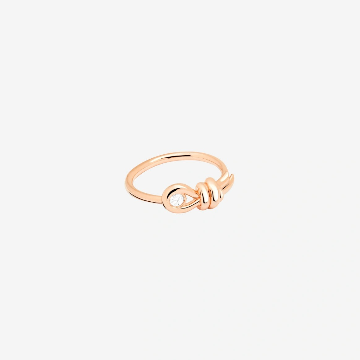 DODO Anello Nodo oro rosa & diamante bianco mis.14