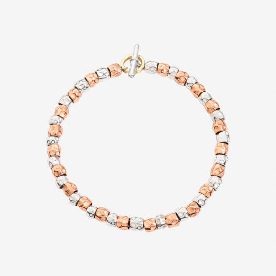 DODO Bracciale Granelli Argento e Oro Rosa L
