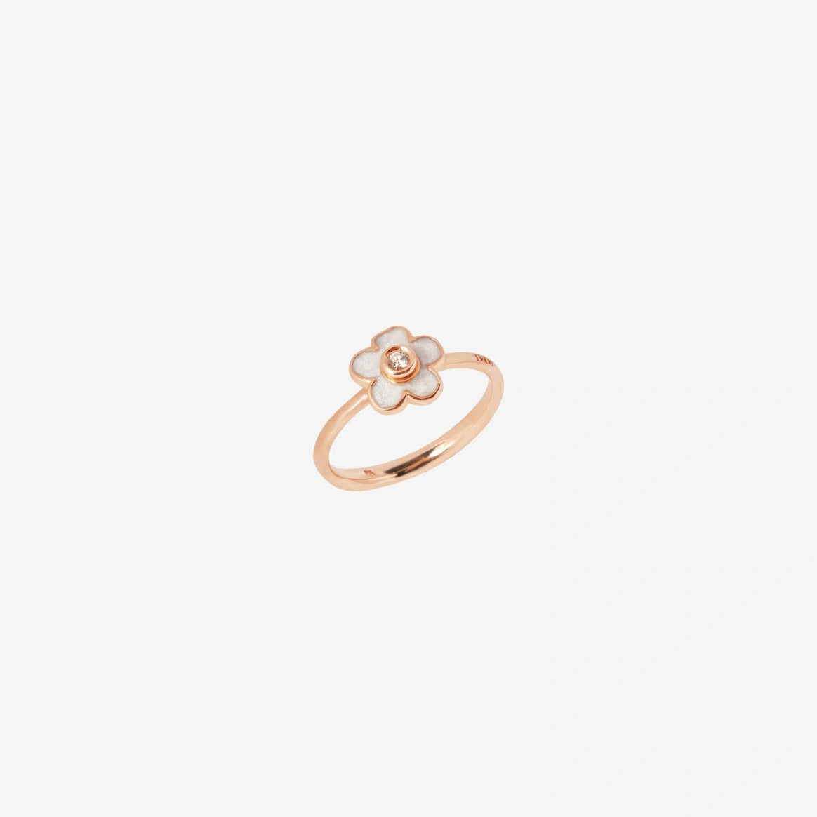 DODO anello fiore oro rosa, smalto & diamante mis.13