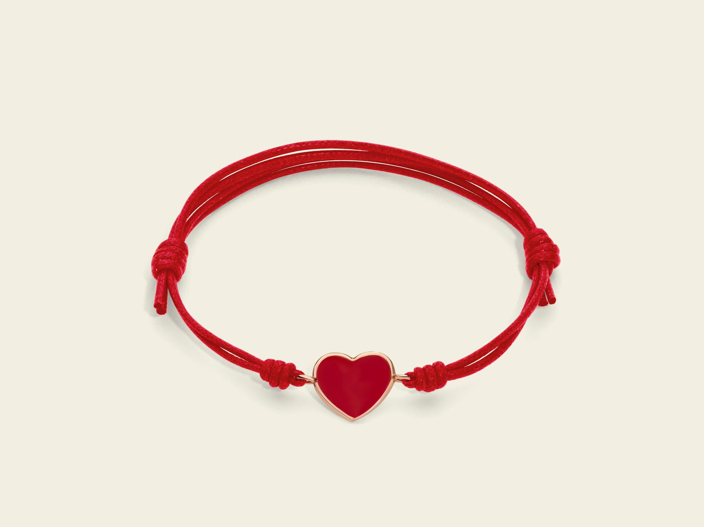 Marco Gerbella Bracciale cordino con cuore smaltato rosso