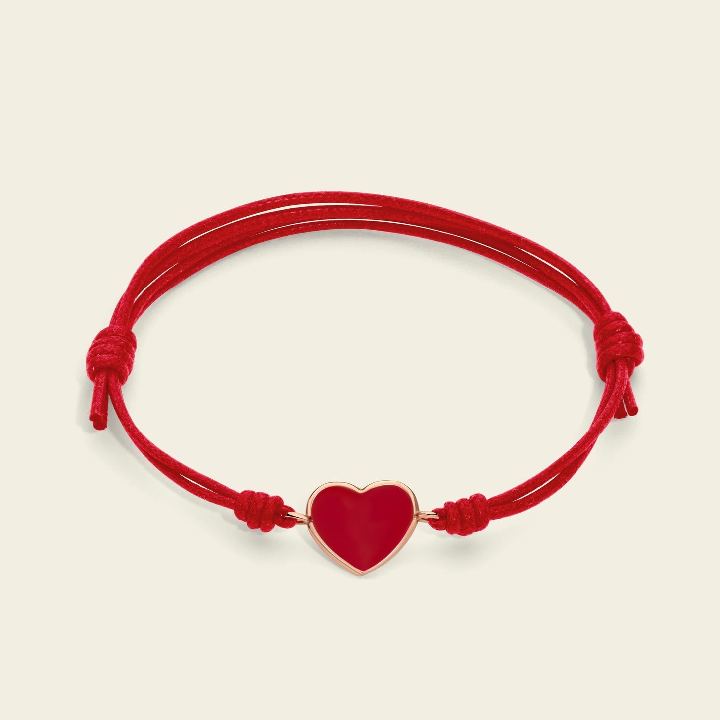 Marco Gerbella Bracciale cordino con cuore smaltato rosso