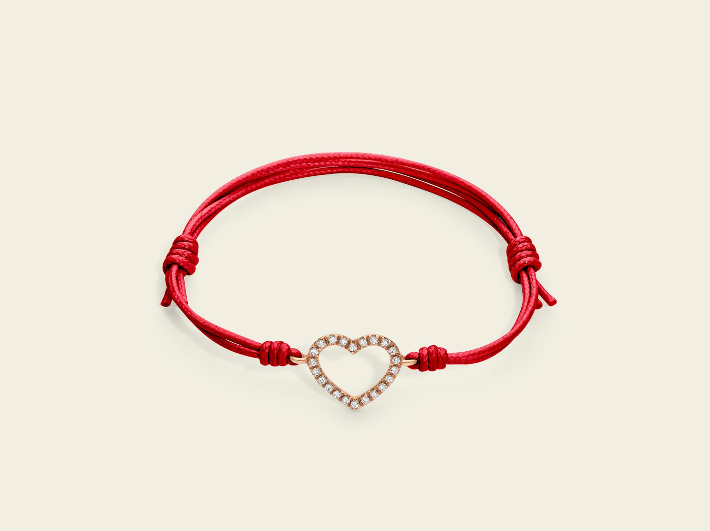 Marco Gerbella Bracciale cordino con cuore e diamanti bianchi