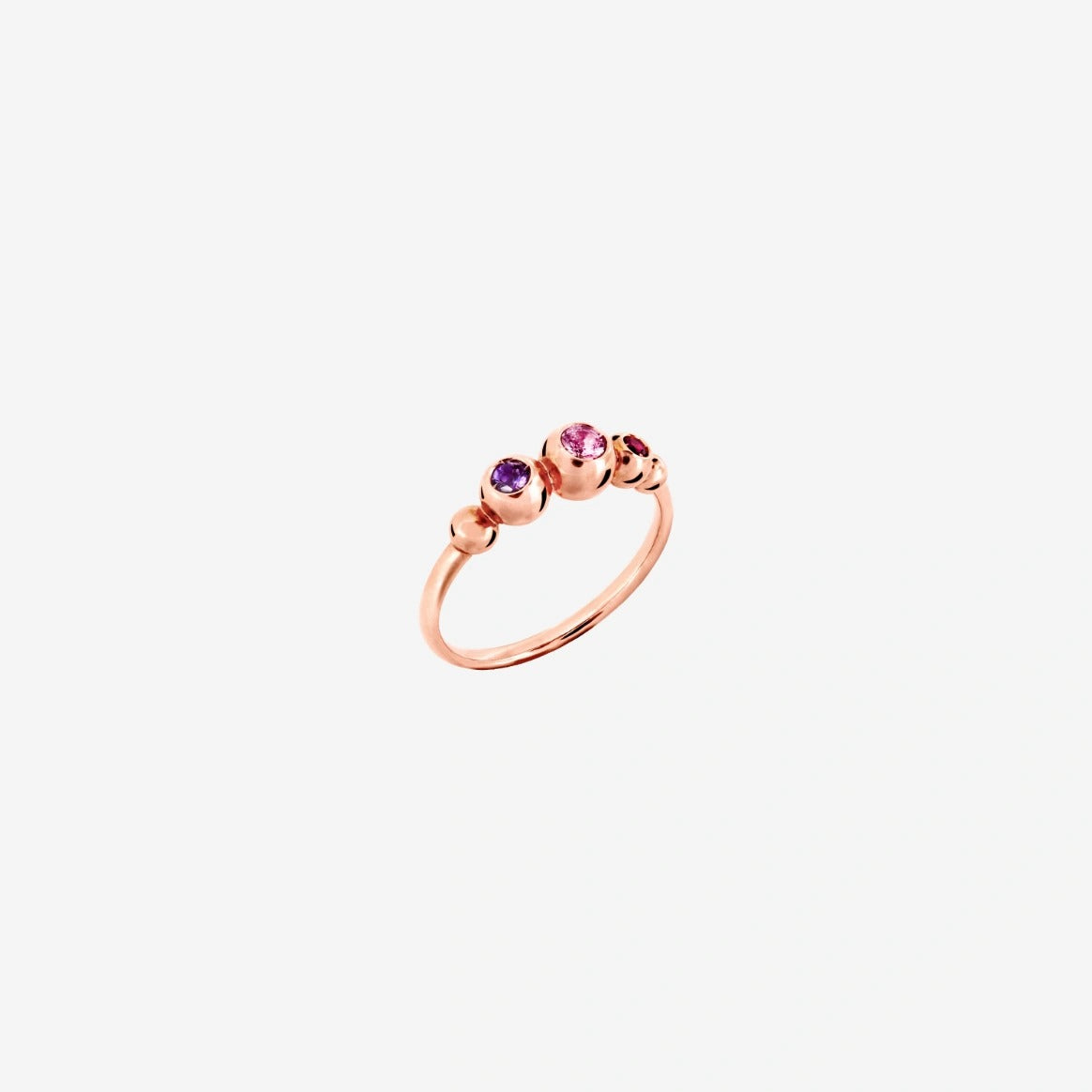DODO anello bollicine oro rosa & pietre colorate misura 11