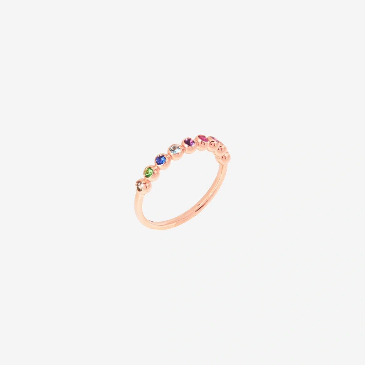 DODO anello bollicine oro rosa & pietre colorate misura 11