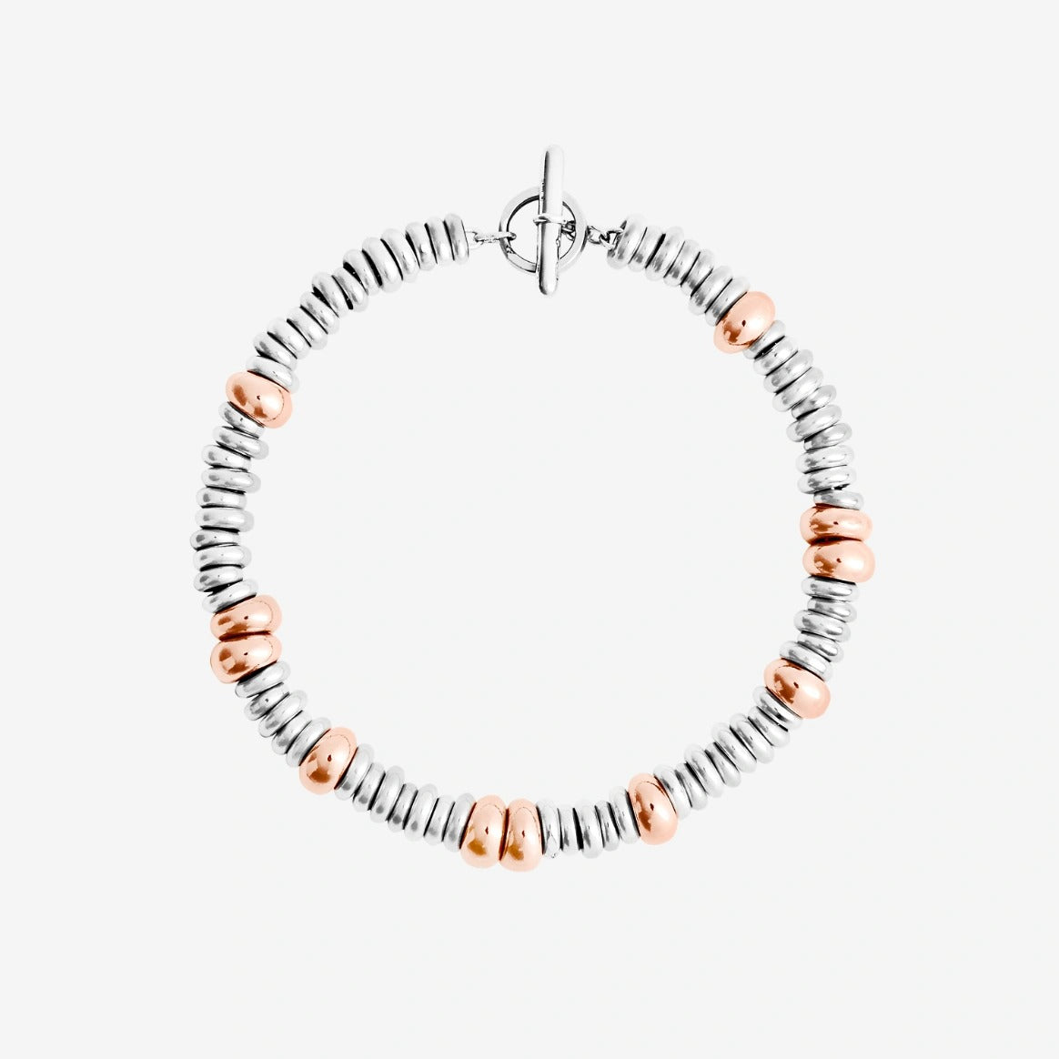 DODO Bracciale Rondelle Argento e argento dorato M