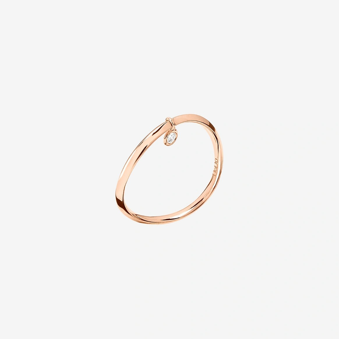 DODO Anello wave essentials in oro rosa 9K con 1 diamante bianco misura 12
