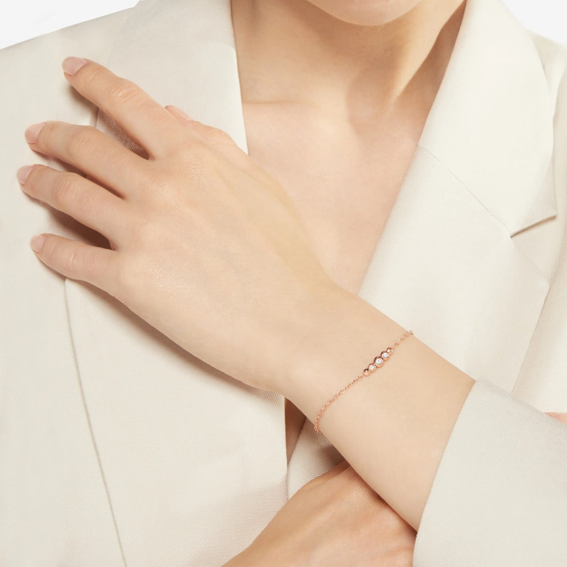 DODO bracciale bollicine oro rosa & diamanti M