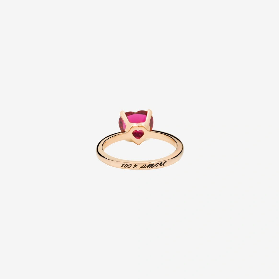 DODO anello Cuore Rubino Sintetico oro rosa misura 11