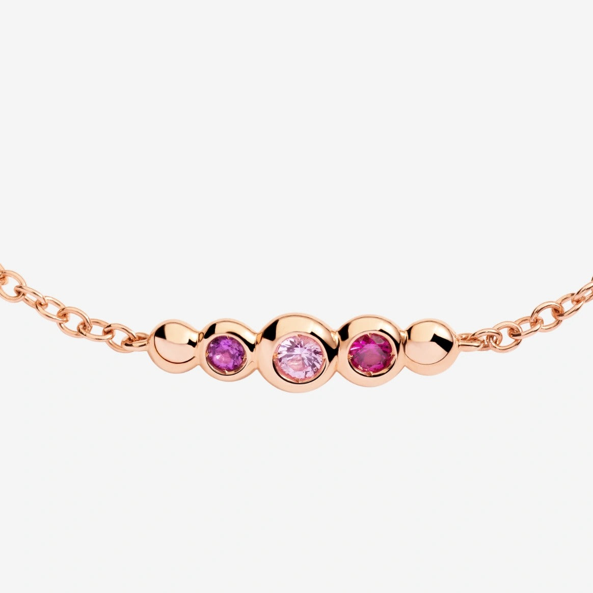 DODO Bracciale bollicine oro rosa pietre colorate M