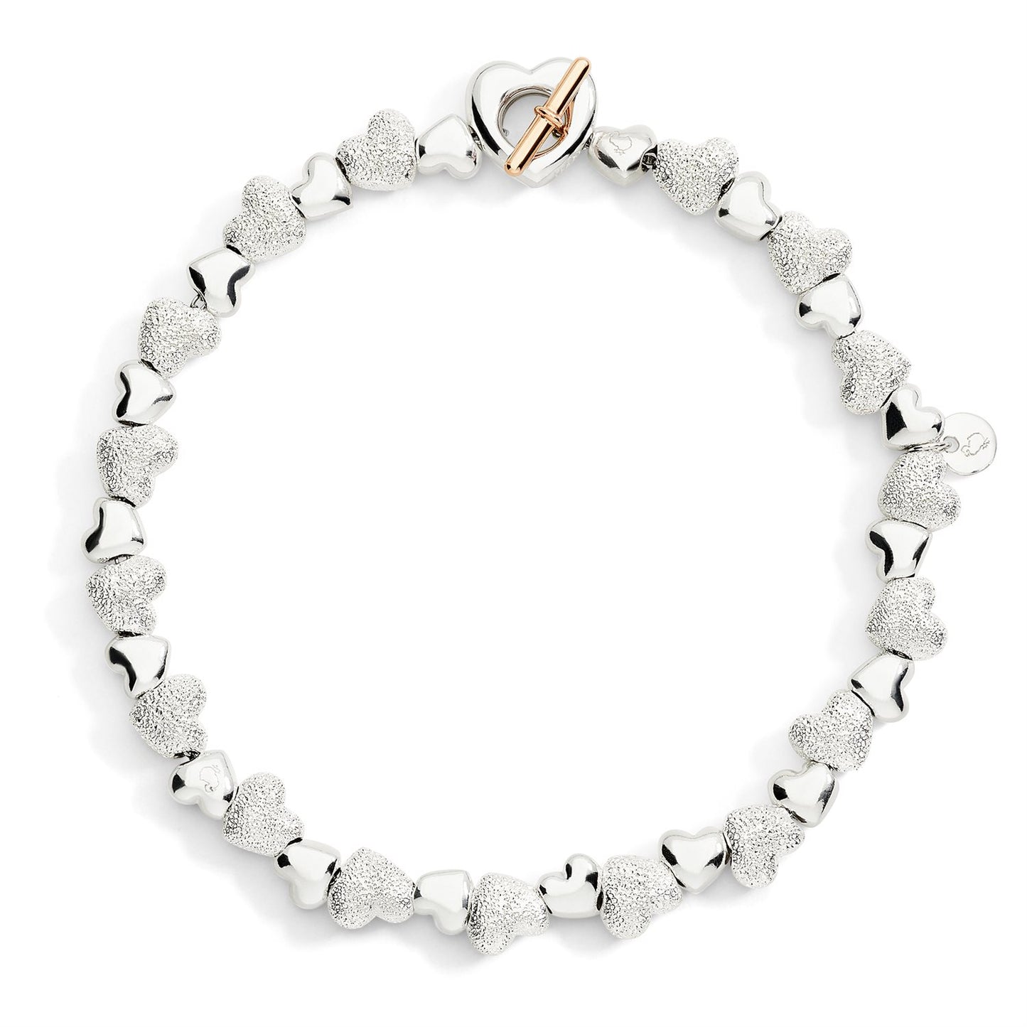 DODO Bracciale Cuori Effetto Diamantato Argento XL