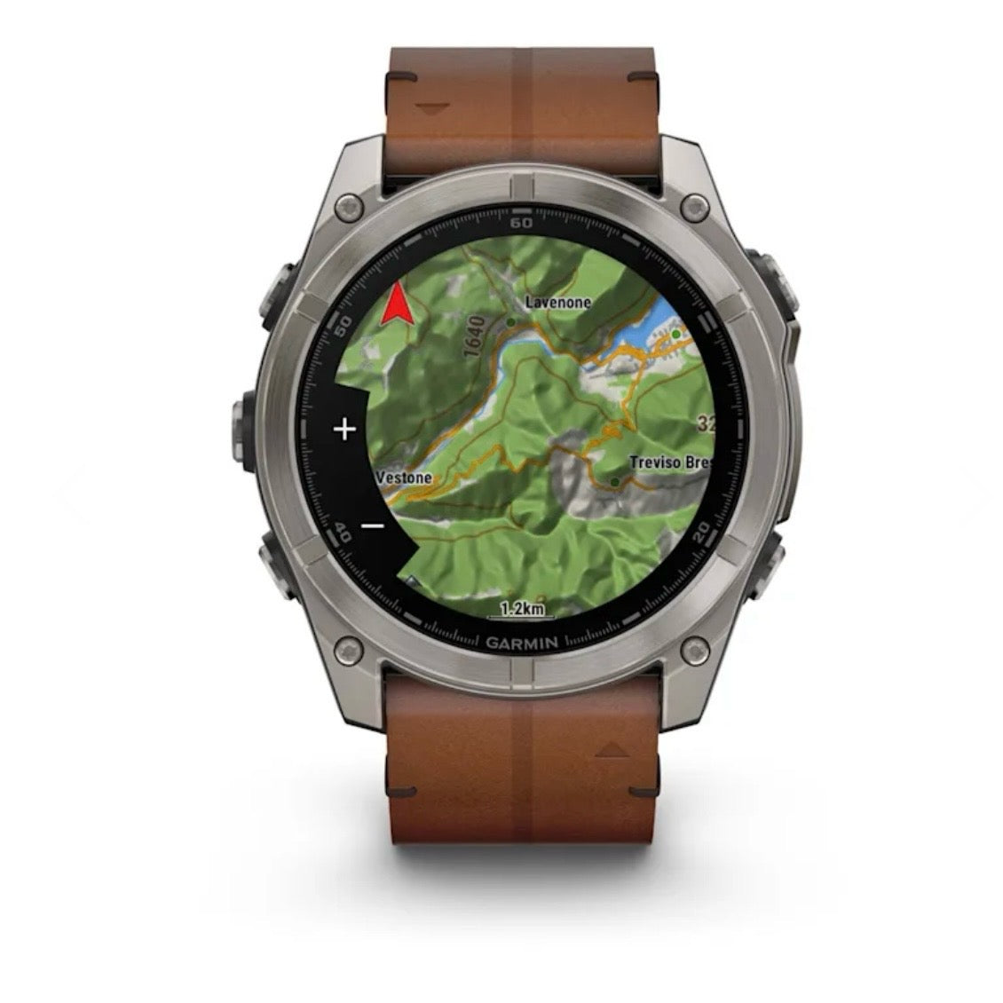 Garmin fenix 8 x- 51 mm, AMOLED Sapphire, Titanio, Carbon Gray DLC con cinturino in silicone e pelle marrone