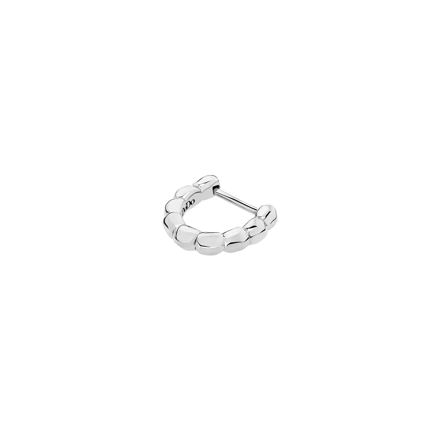 Dodo mono orecchino Hoop Granelli argento