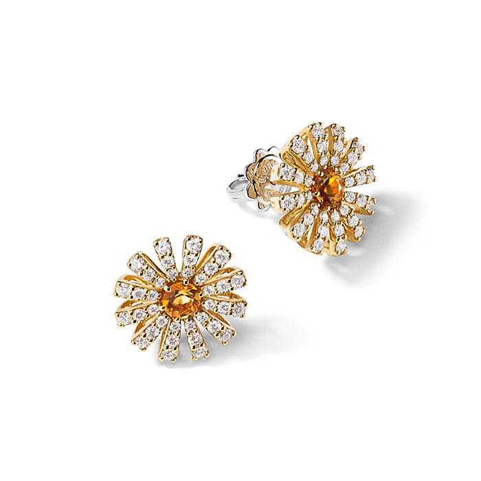 Orecchini A Margherita Per Donna - 6,2 Cm, Pendenti A Forma Di Girasole, In Rame Galvanico, Gioielli Regalo Per Ragazze (Bianco)