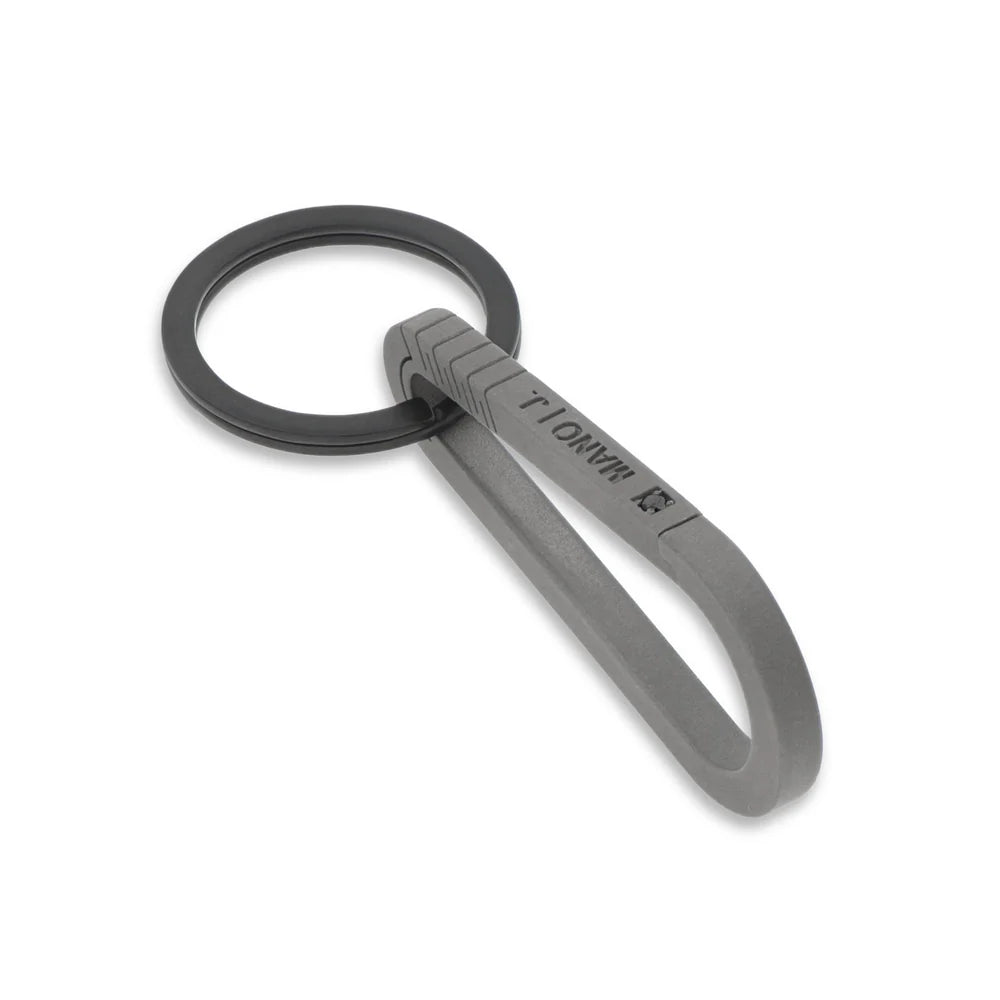 Mano J PORTACHIAVI PORTACHIAVI MOSCHETTONE IN TITANIO CON DIAMANTE BLACK DA 3 PUNTI
