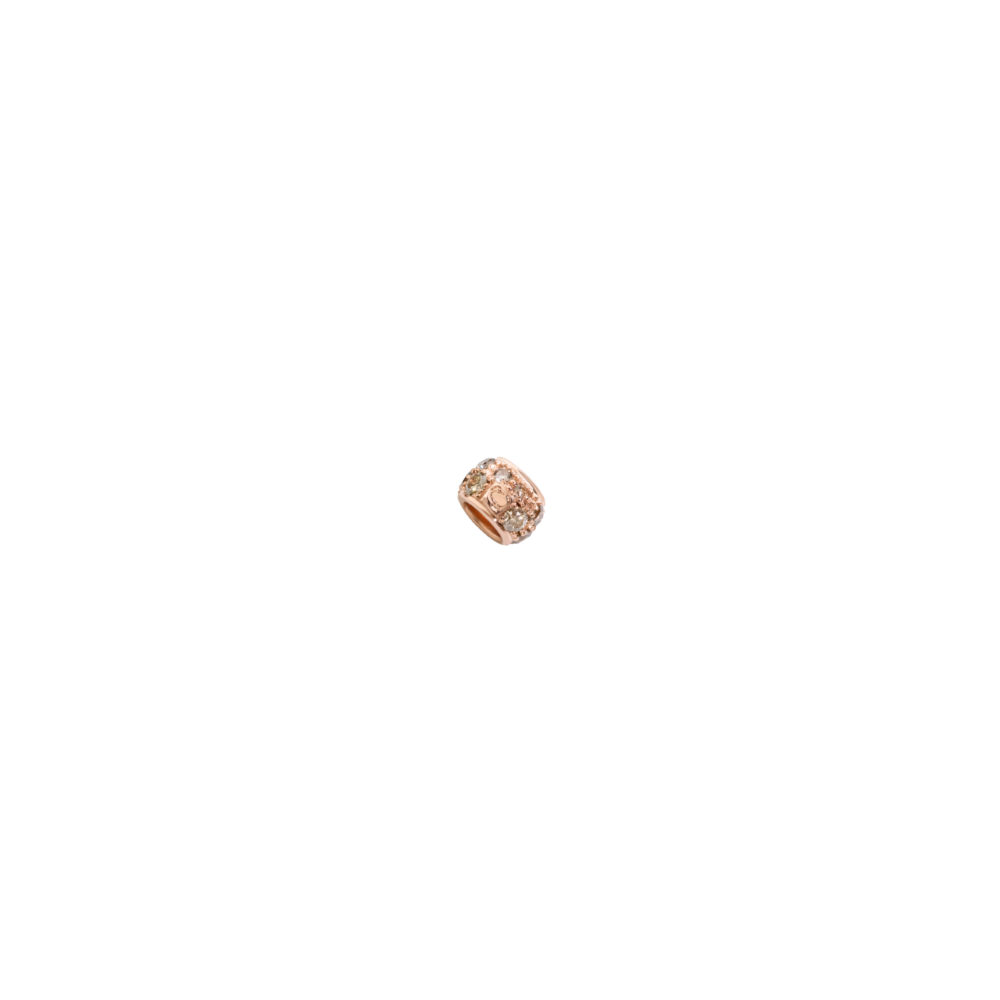 DODO Componente Rondella in Oro Rosa 9Kt e Diamanti Brown