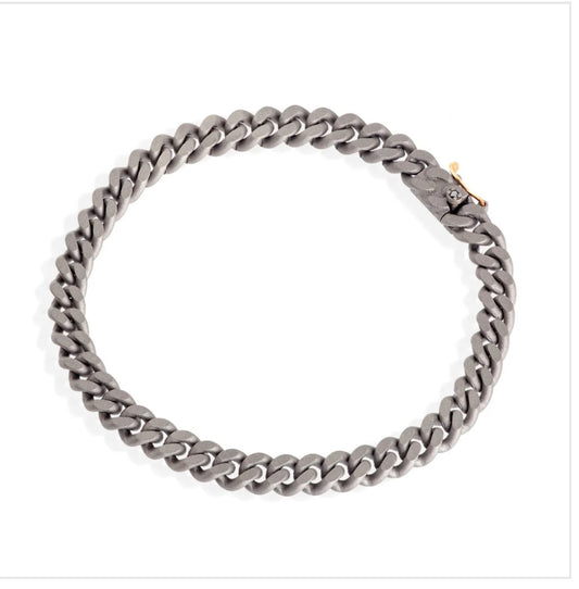 Mano J Bracciale Gourmette Titanio e oro
