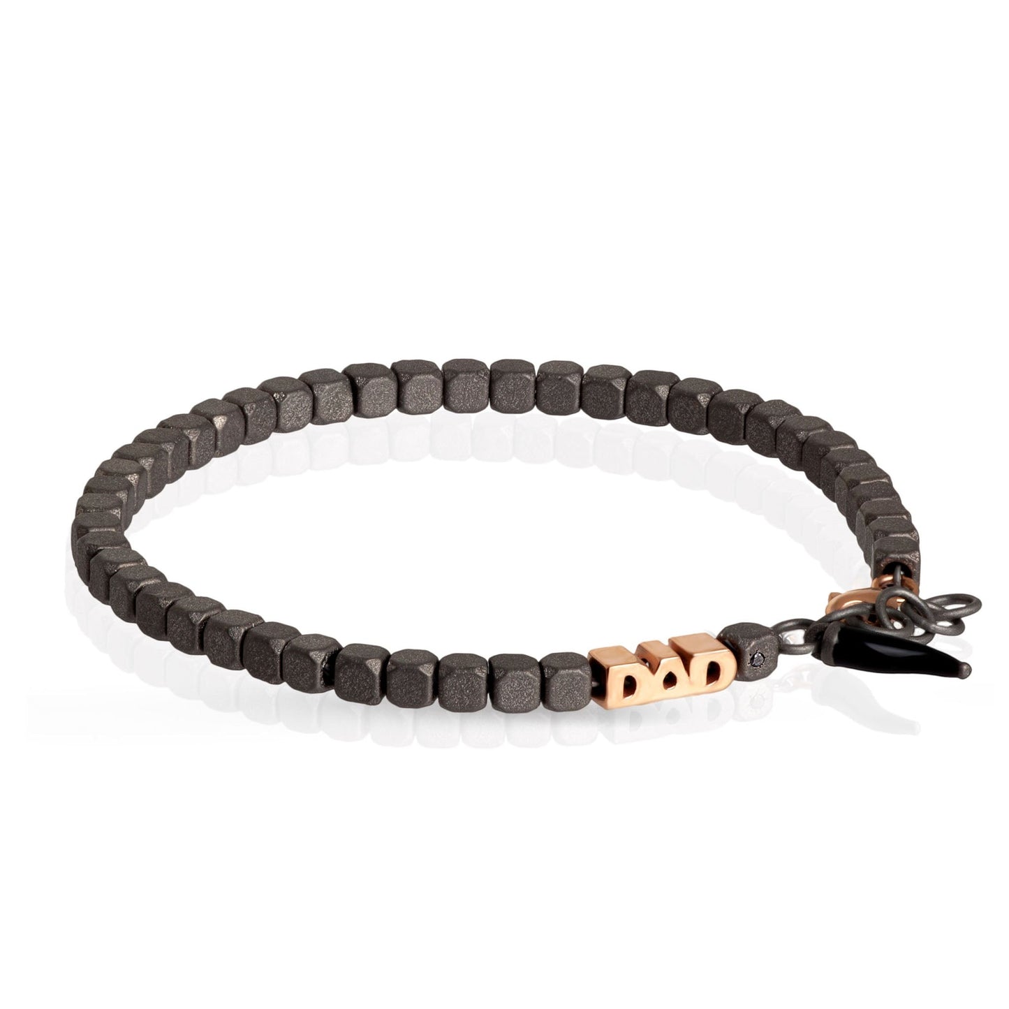 Mano J BRACCIALE DAD IN ORO ROSSO 9KT E CORNETTO NERO