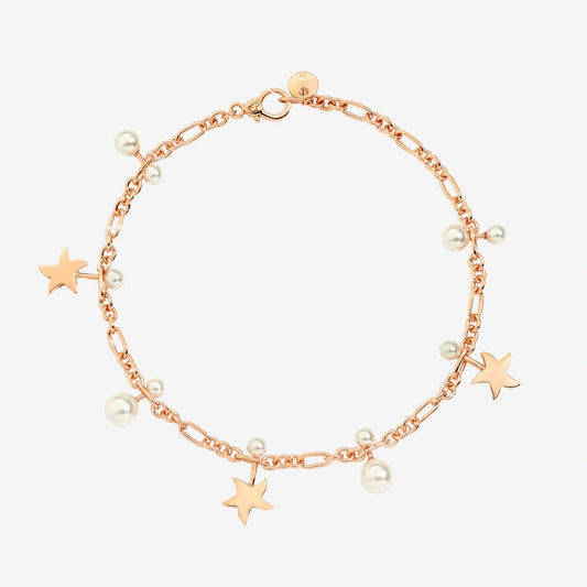 DODO Bracciale oro rosa & perle di cristallo