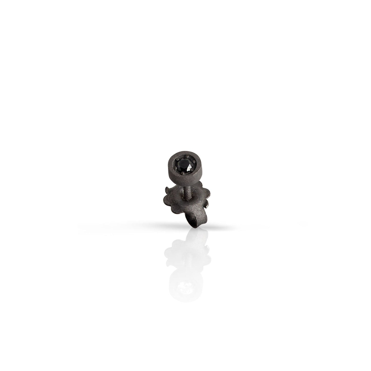 Mano J MONO ORECCHINO PUNTO LUCE IN TITANIO E DIAMANTE BLACK