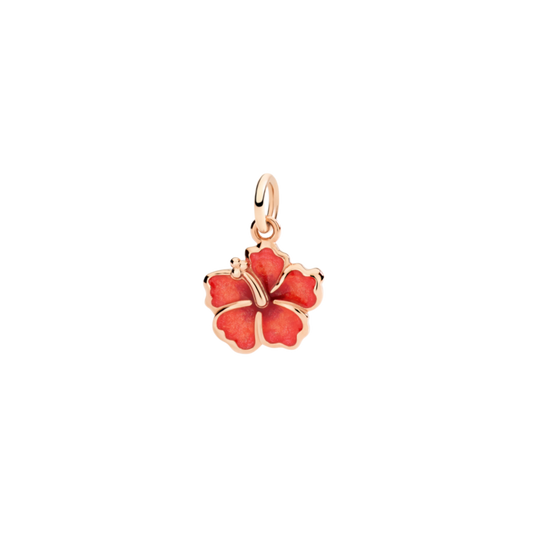 DODO Charm Fiore Ibisco oro rosa & smalto