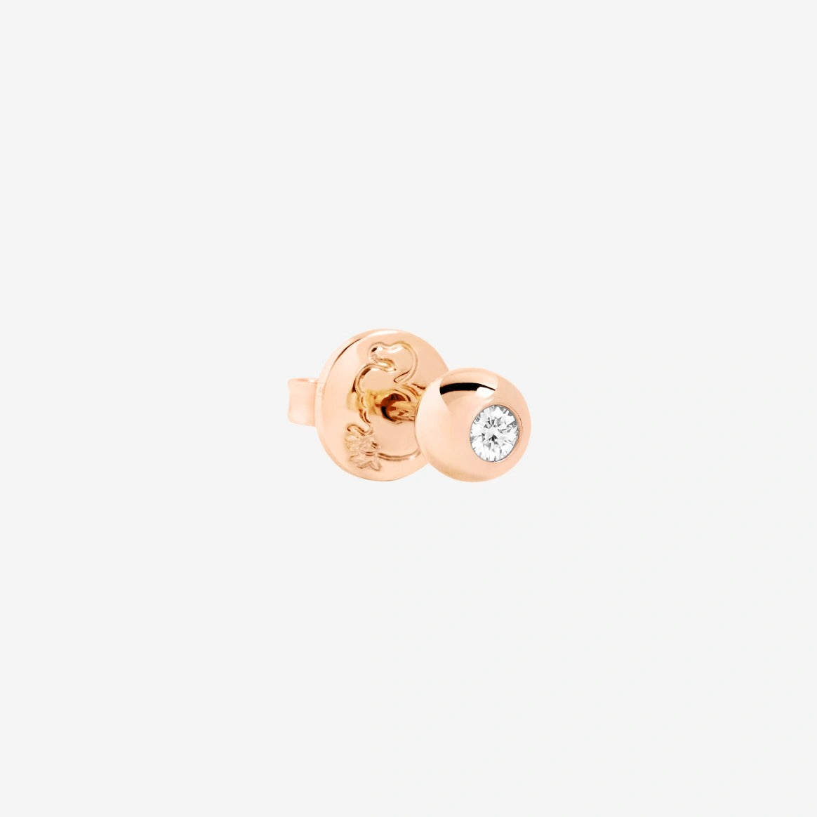 Dodo Mono orecchino stud Bollicine in oro rosa 9K con 1 diamante bianco