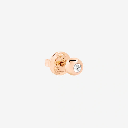 Dodo Mono orecchino stud Bollicine in oro rosa 9K con 1 diamante bianco