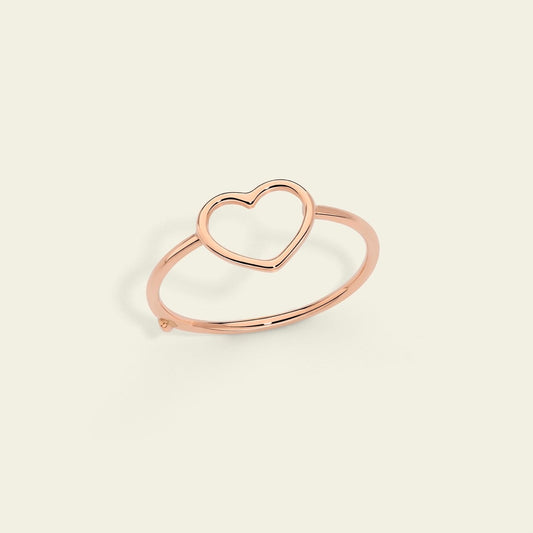 Marco Gerbella Anello con cuore piccolo a filo oro rosa 18Kt