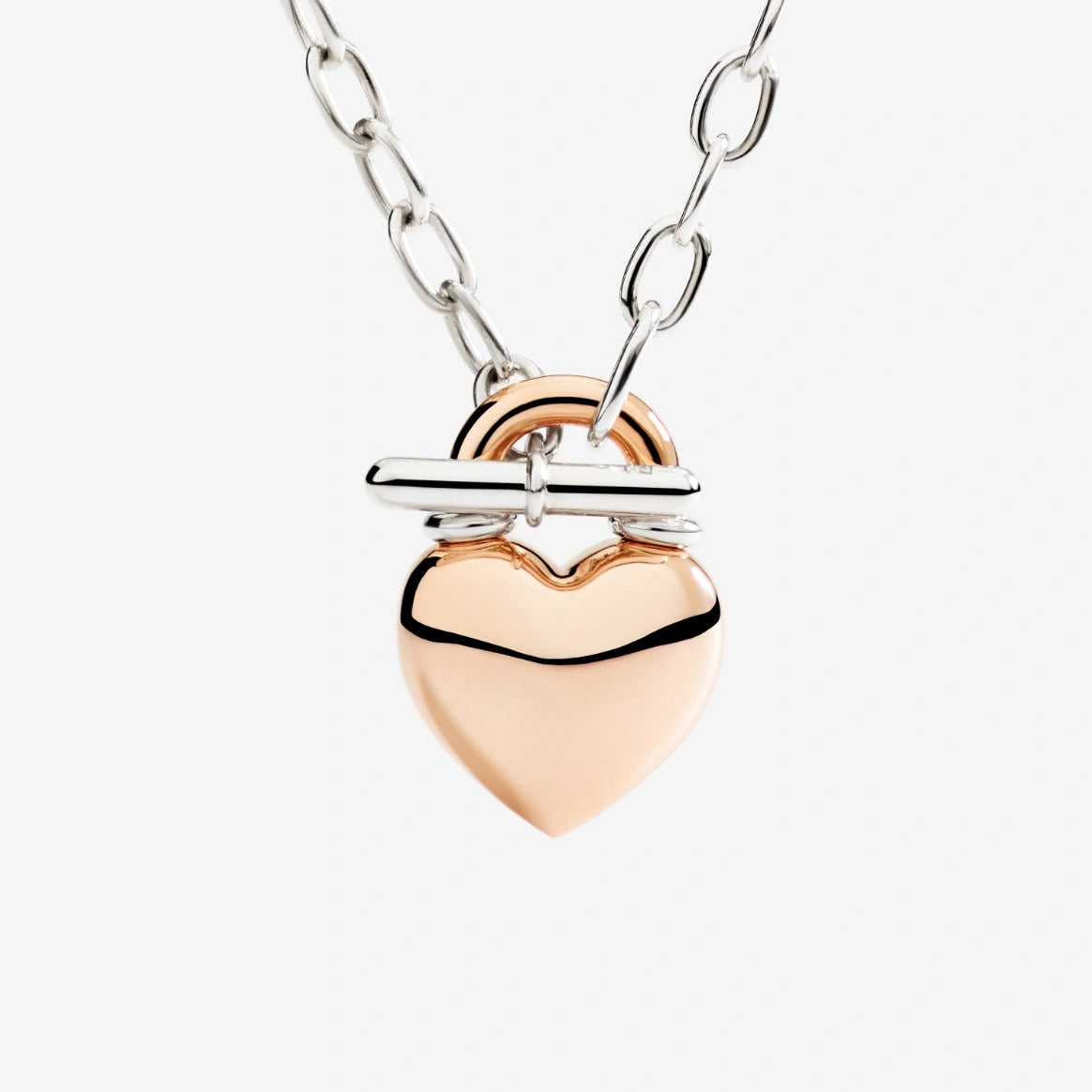 DODO Collana cuore oro rosa & argento