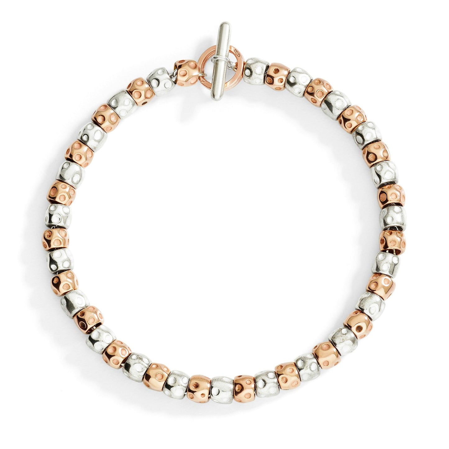 DODO Bracciale Granelli Argento e Oro Rosa S