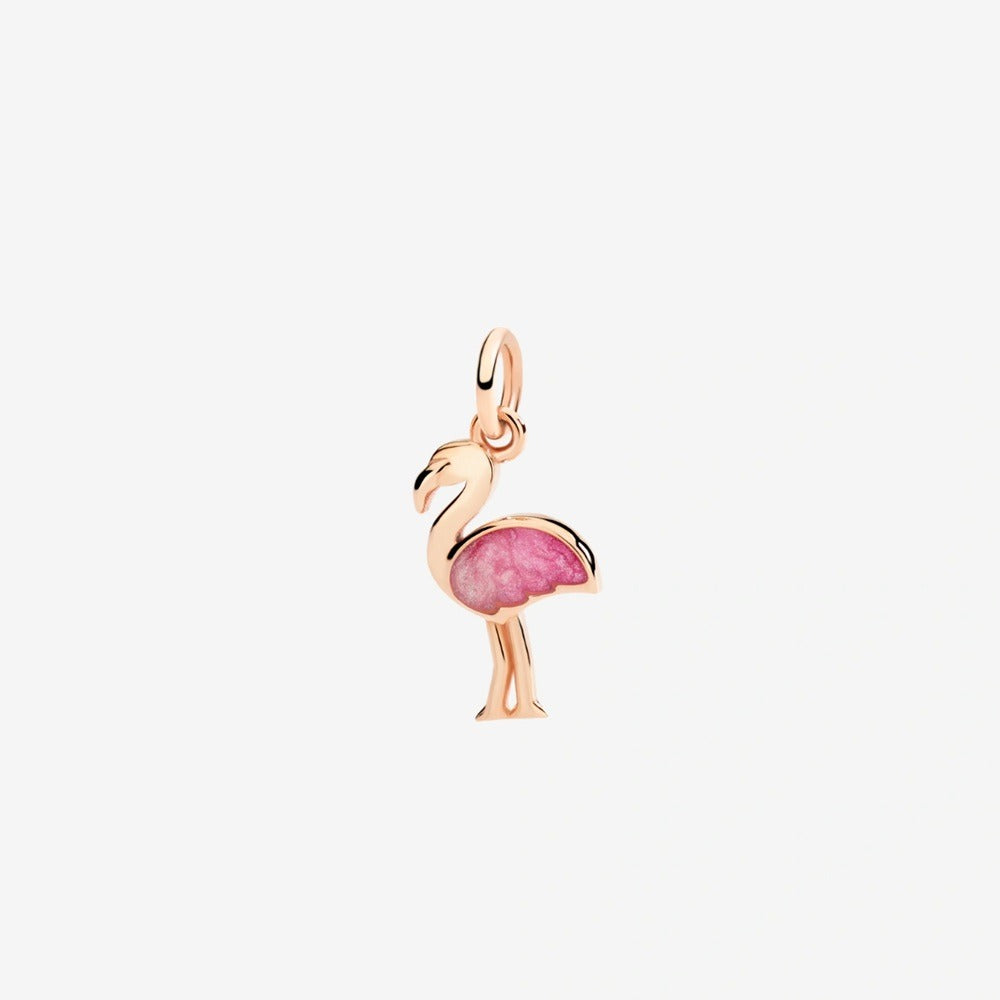 DODO Charm Fenicottero in oro rosa 9K e smalto perlato rosa