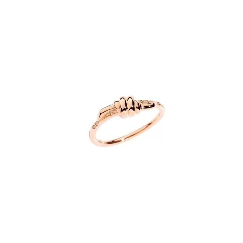 DODO ANELLO NODO IN ORO ROSA 9K E DIAMANTI BROWN