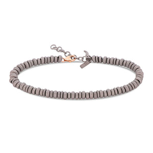 Mano J BRACCIALE UOMO CON ANELLINI IN TITANIO E ORO ROSSO 9 KT