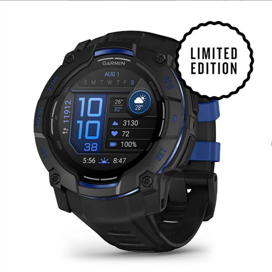 Garmin Instinct 3 – 50 mm, AMOLED LIMITED EDITION Black/Bolt Blue 010-03020-03