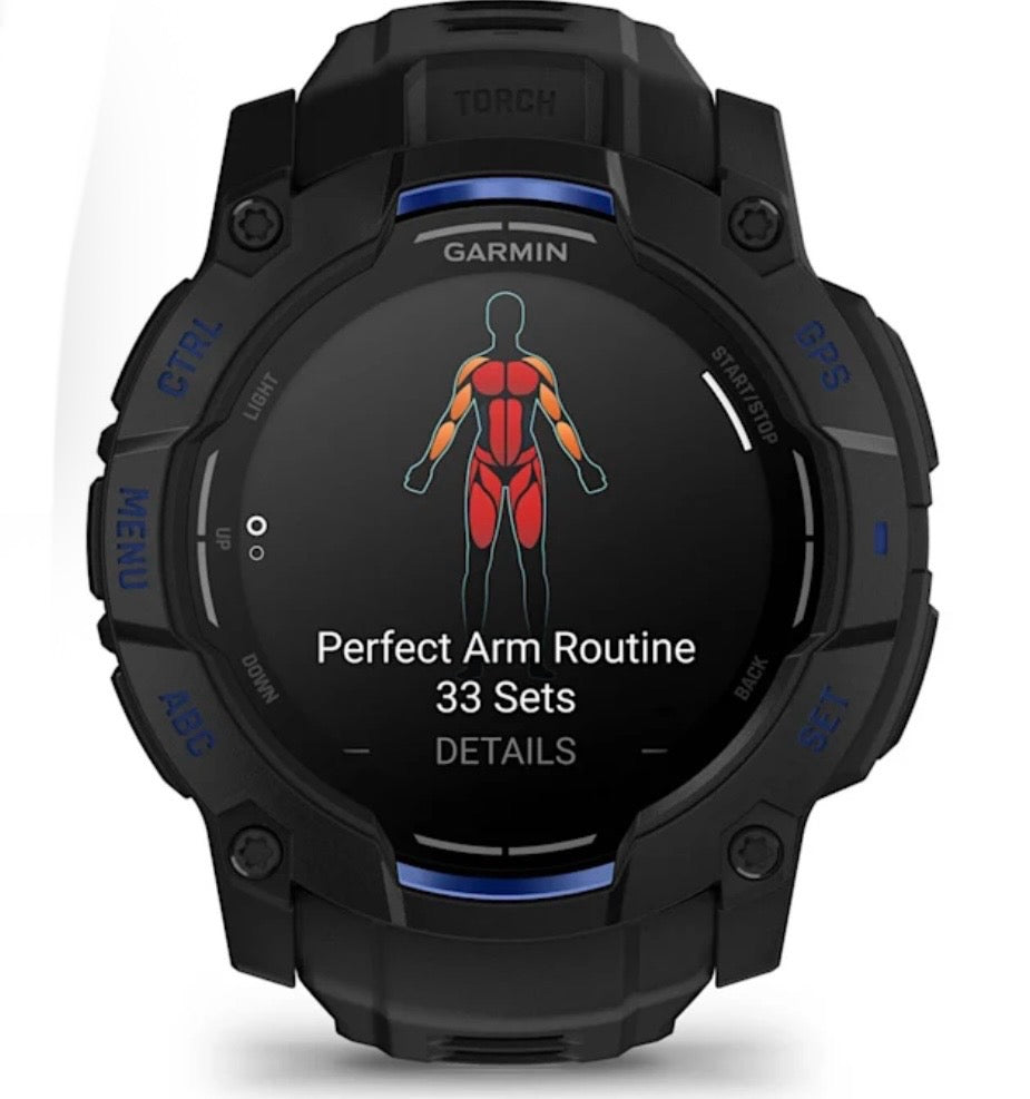 Garmin Instinct 3 – 50 mm, AMOLED LIMITED EDITION Black/Bolt Blue 010-03020-03