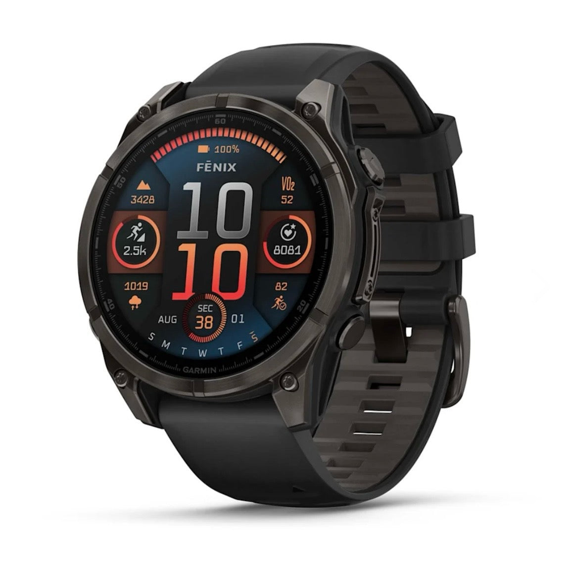 Garmin fēnix® 8 - 47 mm, AMOLED Sapphire, Titanio, Carbon Gray DLC con cinturino in silicone