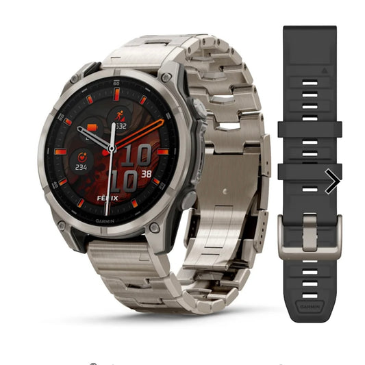 Garmin fēnix® 8 - 47 mm, AMOLED Sapphire, Titanio con Titanio 010-02904-40