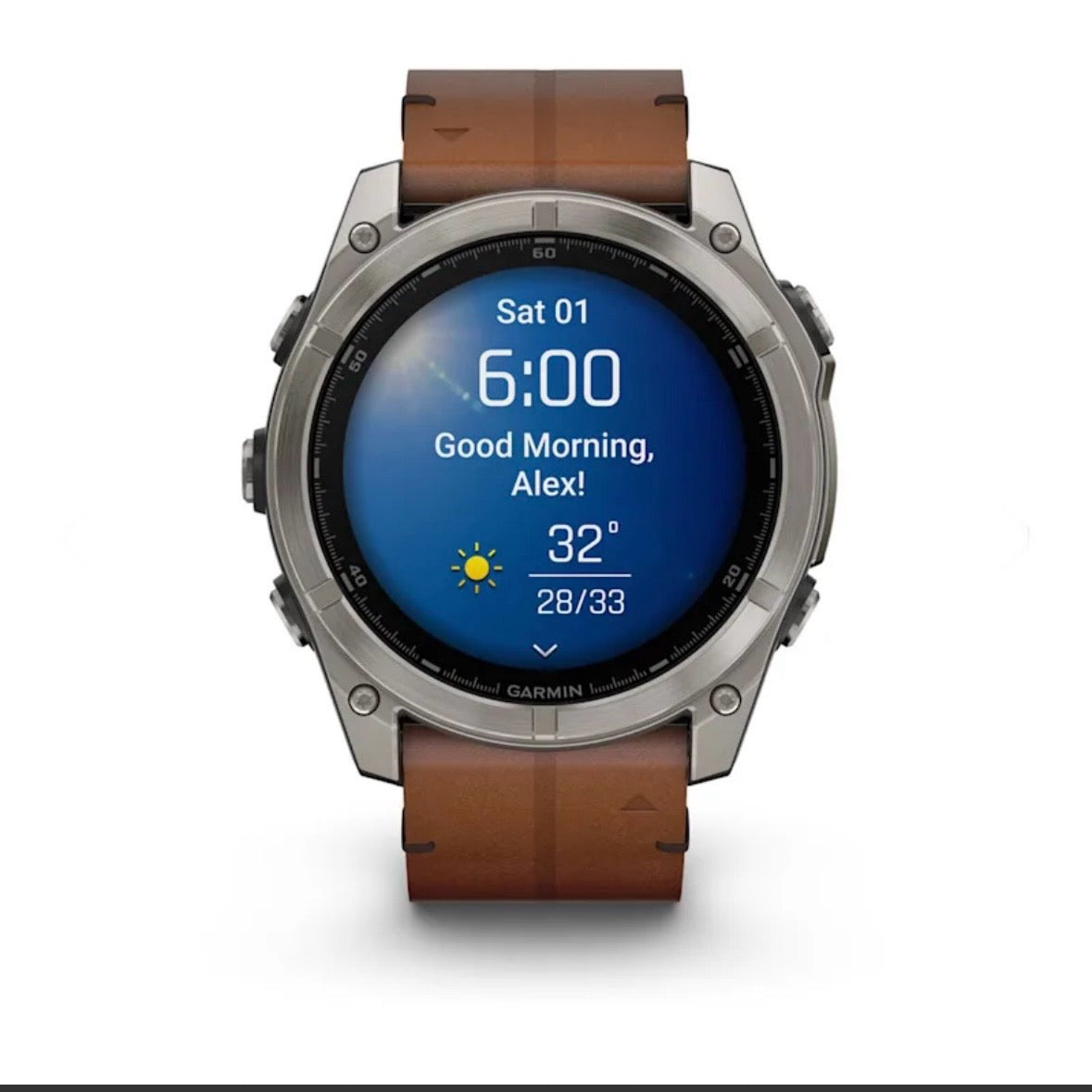 Garmin fēnix® 8 - 51 mm, AMOLED Sapphire, Titanio, Carbon Gray DLC con cinturino in silicone e pelle marrone