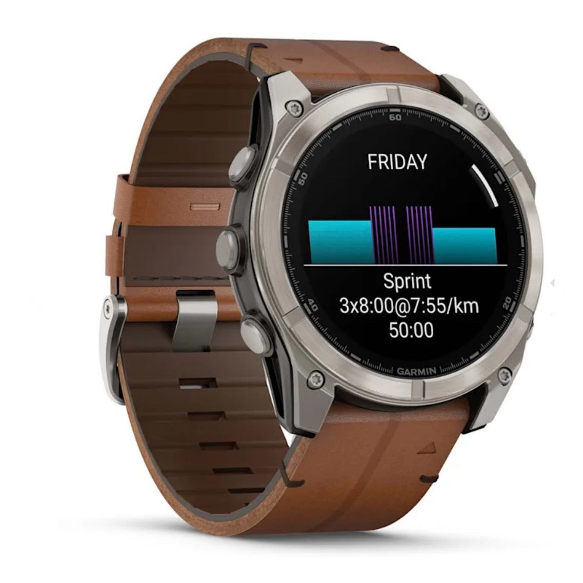 Garmin fēnix® 8 - 51 mm, AMOLED Sapphire, Titanio, Carbon Gray DLC con cinturino in silicone e pelle marrone