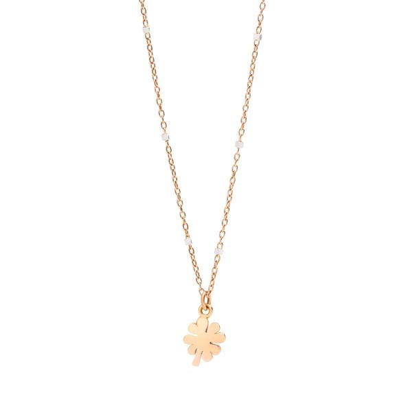 DODO Collana Quadrifoglio Mini oro rosa