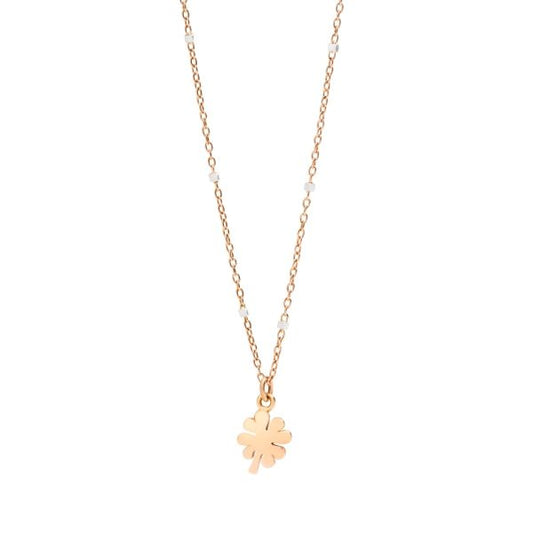 DODO Collana Quadrifoglio Mini oro rosa