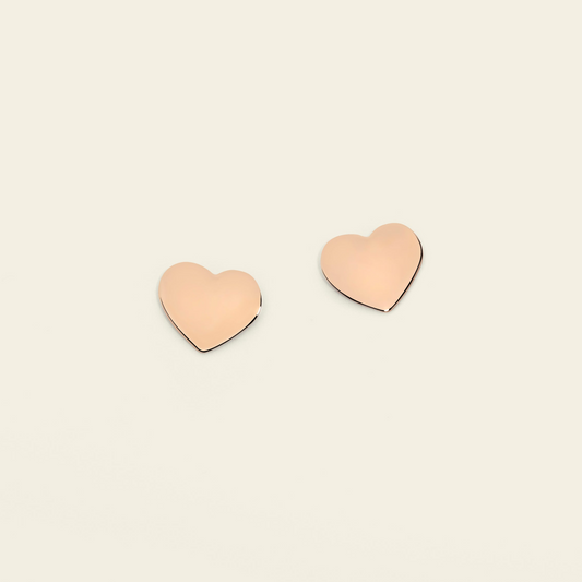 Marco Gerbella orecchini con cuore a lastra  oro rosa