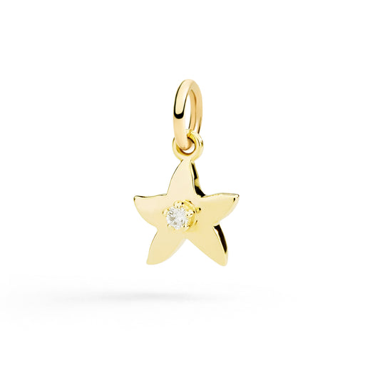 DODO Charm Stellina in oro giallo 9K e diamante bianco