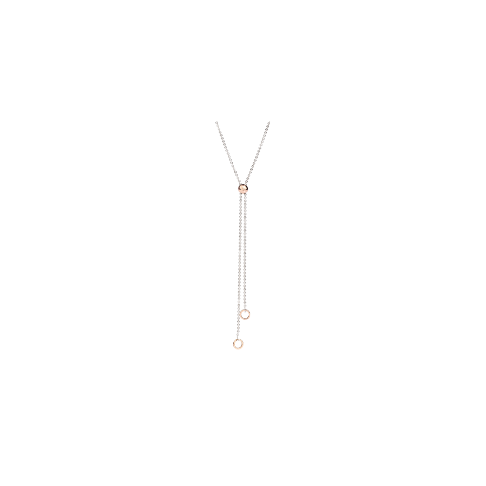 DODO collana bollicine Lariat oro rosa 9kt e argento