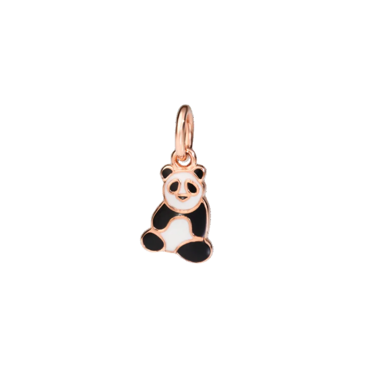 DODO Charm Panda oro rosa 9kt & smalto