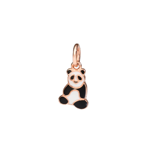 DODO Charm Panda oro rosa 9kt & smalto