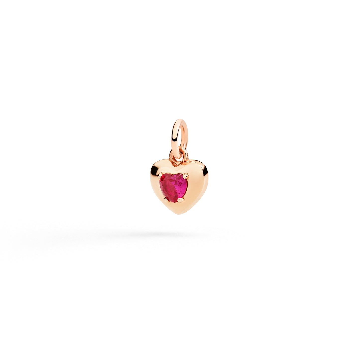 DODO Charm CUORE ORO GIALLO 9K E RUBINO SINTETICO