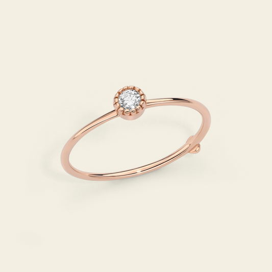 Marco Gerbella Anello con castone milligranato e diamante 0,10 ct.