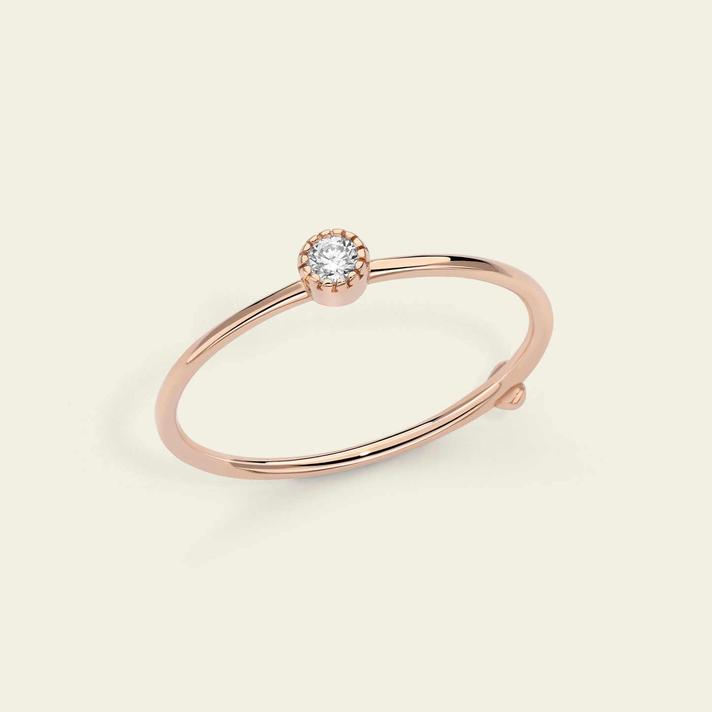 Marco Gerbella Anello con castone milligranato e diamante 0,06 ct.