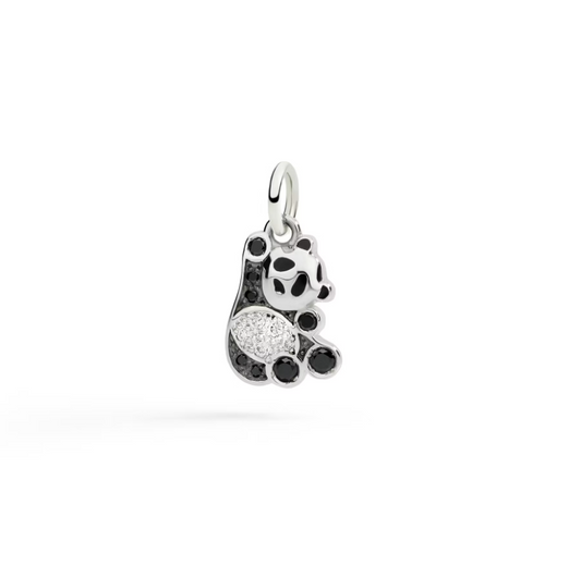 DODO Charm Panda in argento e diamanti